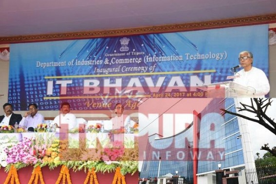 CPI-Mâ€™s â€˜REDâ€™ vision : Chief Minister Manik, IT Minister Tapanâ€™s utter failure to fetch a single IT company to open business in Tripura mars Central funded â€˜IT Bhawanâ€™s inauguration